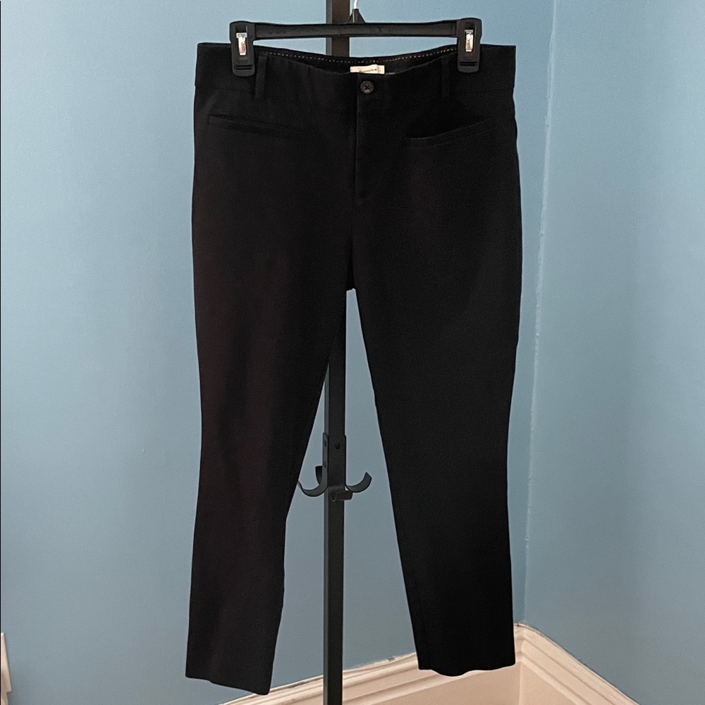 Anthropologie Black Essential Slim Trousers